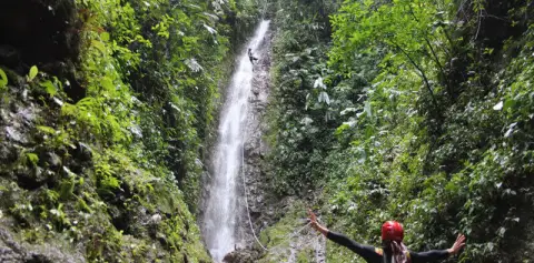 Rapel down a magical rainforst waterfall in Arenal Costa Rica