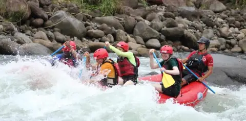 Rafting Team Paddling Costa Rica