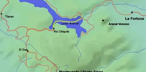A map showing the route that our Taxi-Boat-Taxi service uses