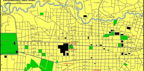 Street map of San Jose Costa Rica